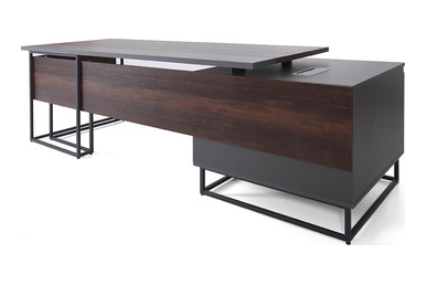 Meridian Sol Etajerli Makam Masası 220Cm - Yönetici Masaları