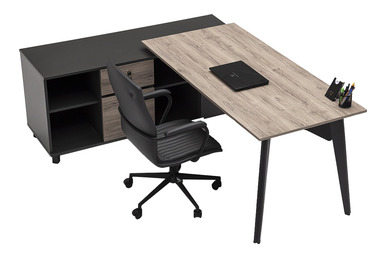 panaweplus raf detaylı etajerli yönetici masası 185cm - küçük detay görsel 2