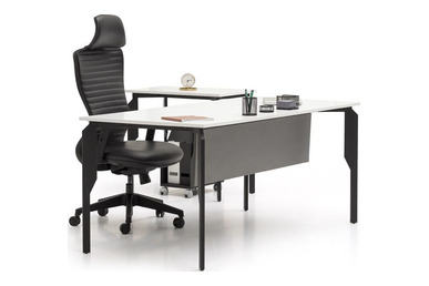 passe antrasit metal ayaklı personel masası 180cm - küçük detay görsel 2