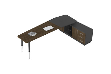touch etajerli yönetici masası 245cm - küçük detay görsel 3
