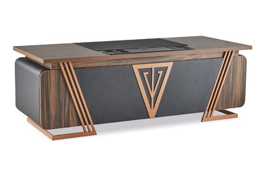 tunç şık metal ayaklı yönetici masası