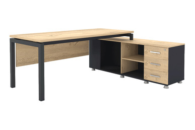 Upsilon Metal Ayaklı Etajerli Müdür Masası 181cm
