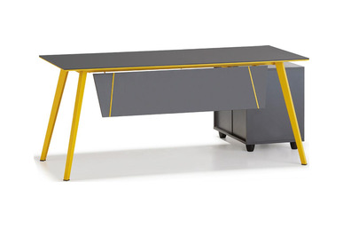 Vega Üç Ayaklı Metal Ayaklı Çalışma Masası 180cm - Yönetici Masaları