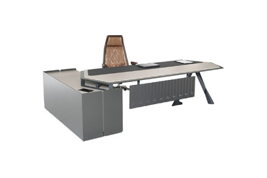 Wange Çapraz Metal Ayaklı Makam Masası - küçük detay görsel 2 - Yönetici Masaları