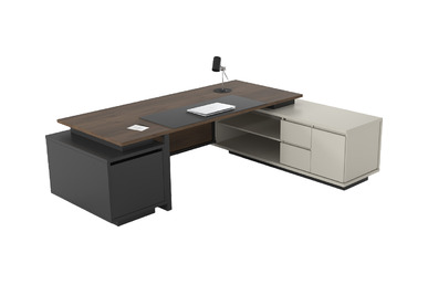 Zayra Etajerli Yönetici Çalışma Masası 260cm - küçük detay görsel 2 - Yönetici Masaları