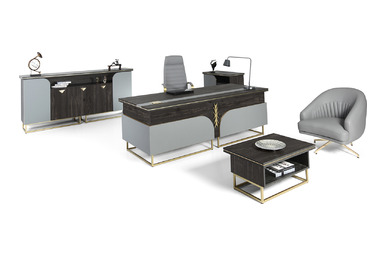 Author Metal Ayaklı Makam Takımı 220cm - küçük detay görsel 2 - Yönetici Takımları