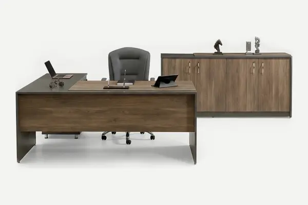 Buwo Ahşap Modern Müdür Takımı 180cm