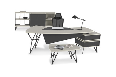 Coral Sol Etajerli Makam Takımı 245Cm - Yönetici Takımları