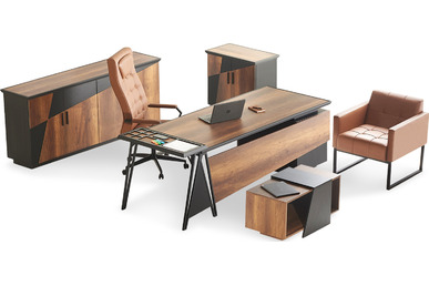 cortege siyah metal ayaklı yönetici takımı