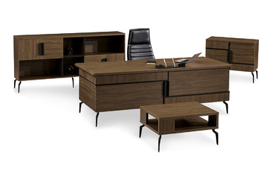 hermos siyah boyalı tasarım ayaklı yönetici takımı 200cm