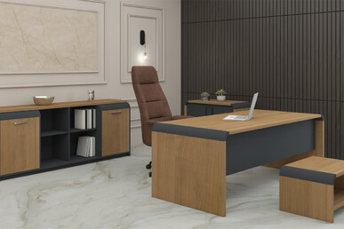 prude ahşap müdür takımı 200cm - küçük detay görsel 2