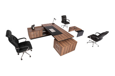 Ramsay Raf Detaylı Etajerli Makam Takımı 260cm - küçük detay görsel 3 - Yönetici Takımları