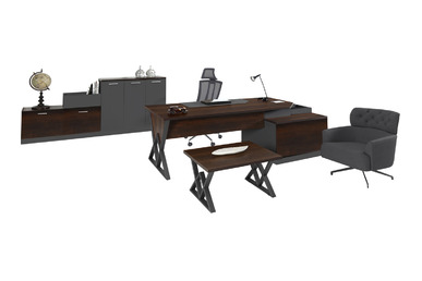 Recom Etajerli Tasarım Makam Takımı 240cm - Yönetici Takımları