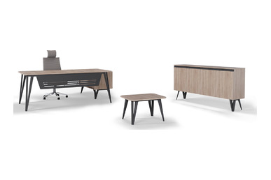 Sable Metal Profil Ayaklı Etajerli Yönetici Takımı